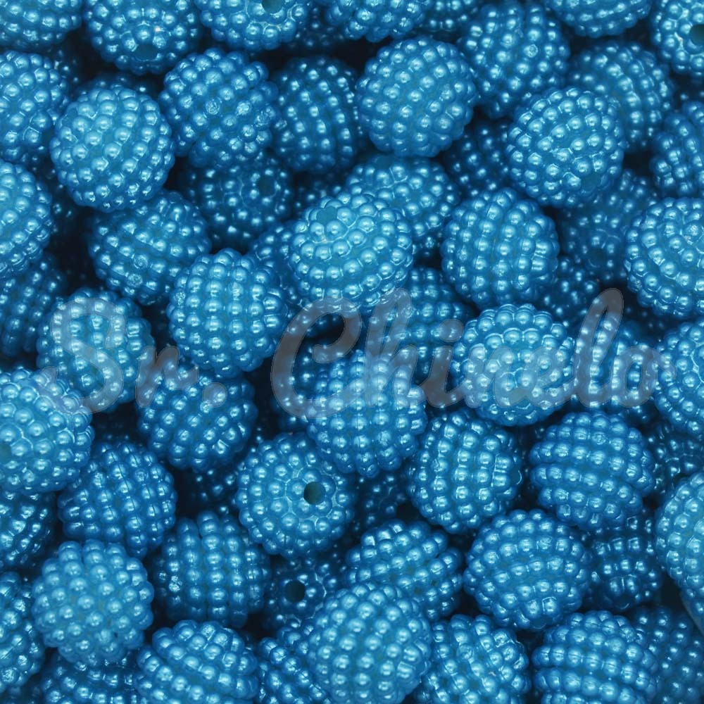 Pérola Craquelada Amora, 10mm, Azul Turquesa