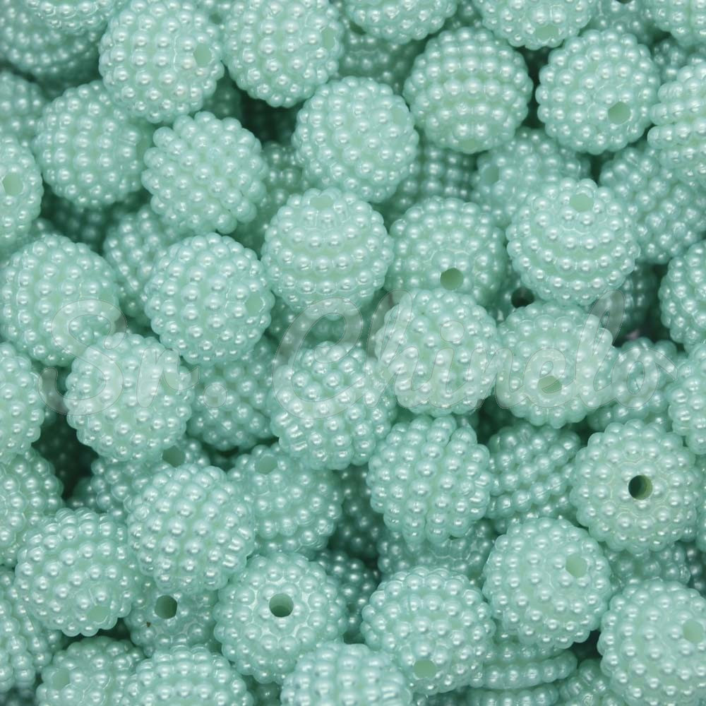 Pérola Craquelada Amora, 10mm, Azul Bebê