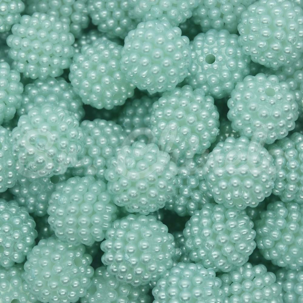 Pérola Craquelada Amora, 12mm, Azul Bebê