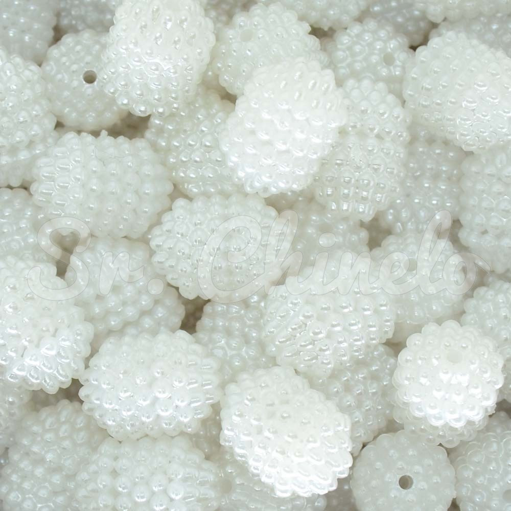 Pérola Craquelada Amora, Oval, 10mm x 14mm, Branco
