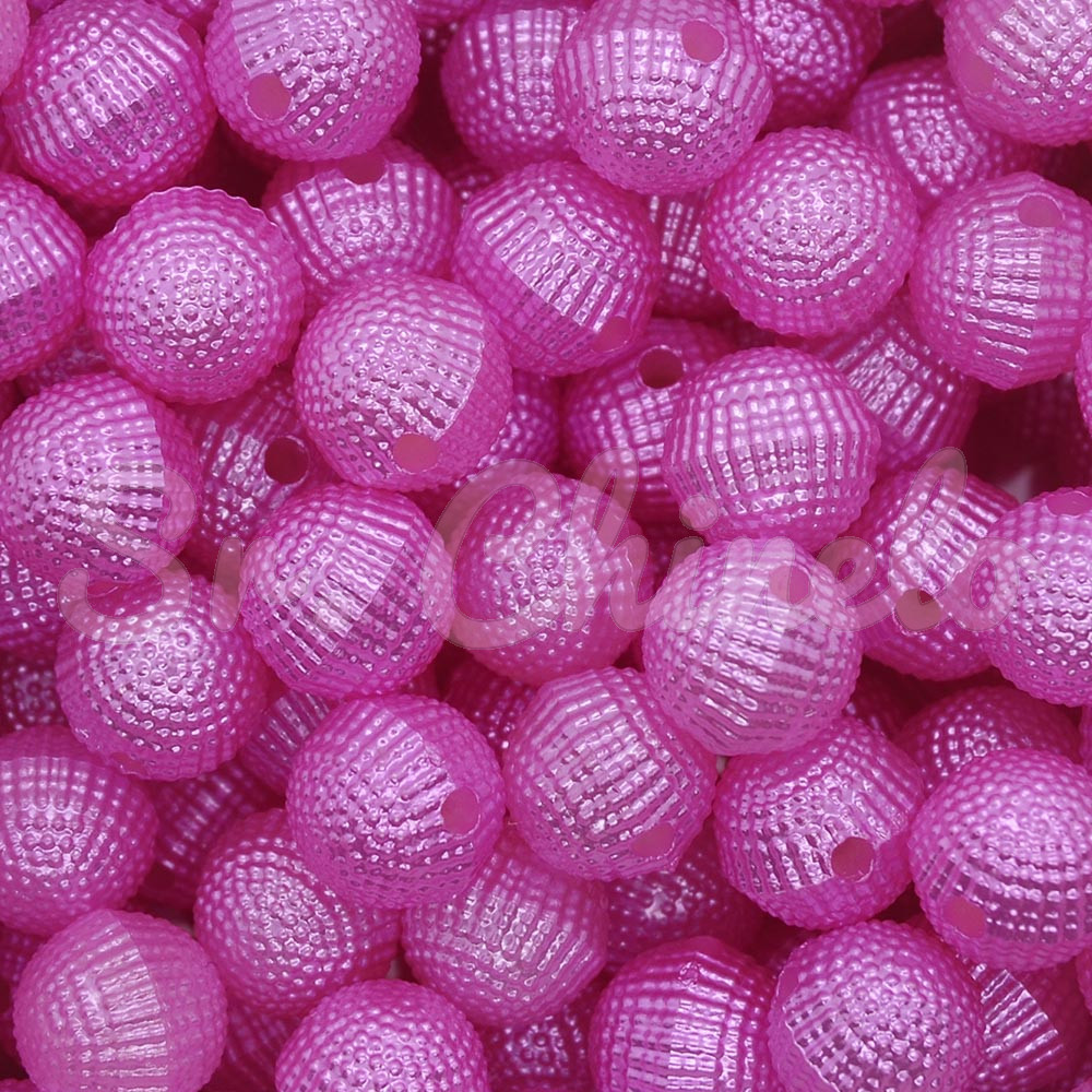 Pérola Craquelada, 10mm, Rosa Choque