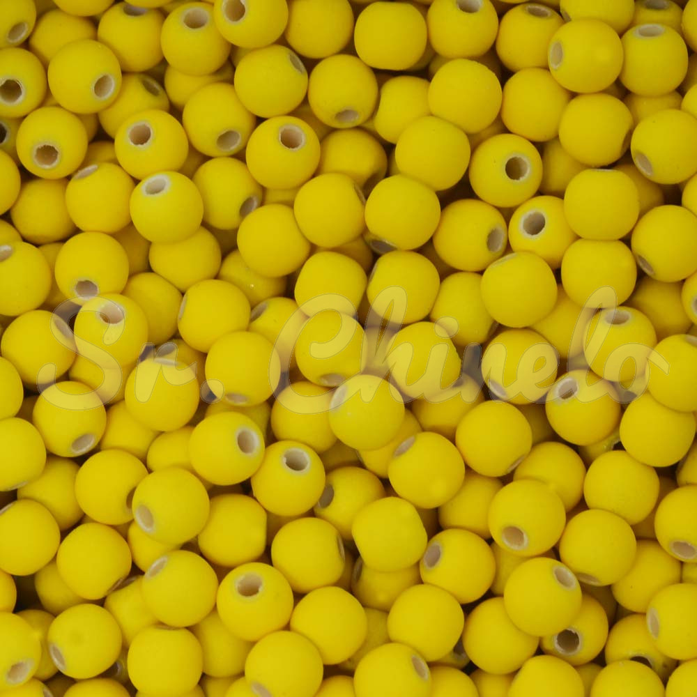 Pérola Emborrachada, 06mm, Amarelo