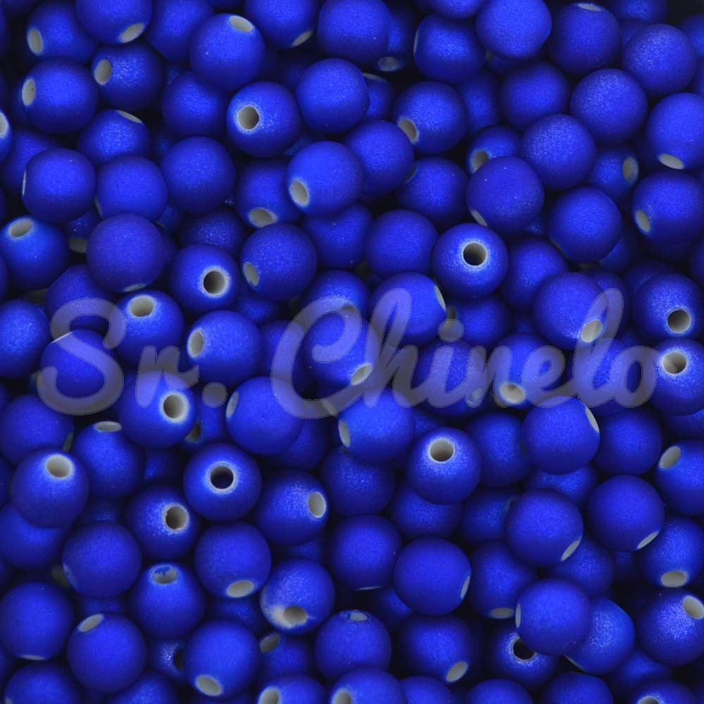 Pérola Emborrachada, 06mm, Azul Royal