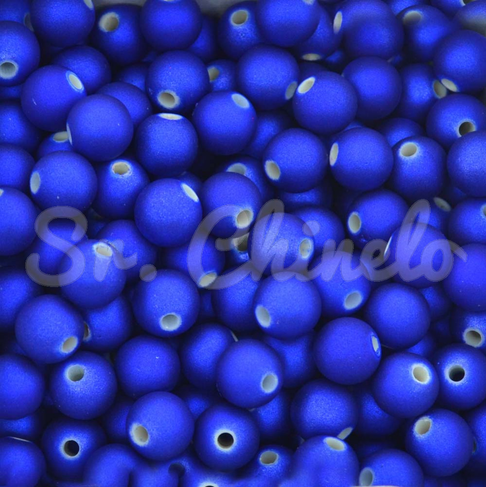 Pérola Emborrachada, 08mm, Azul Royal