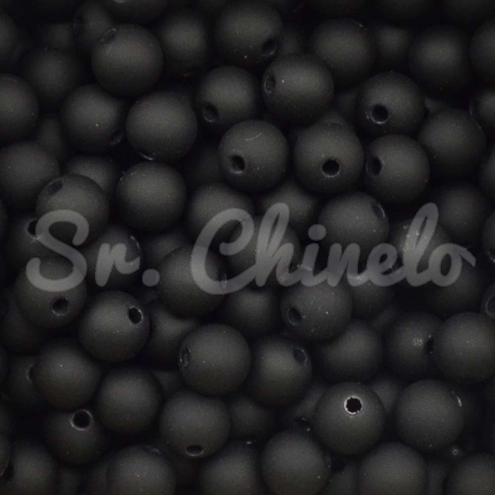 Pérola Emborrachada, 08mm, Preto