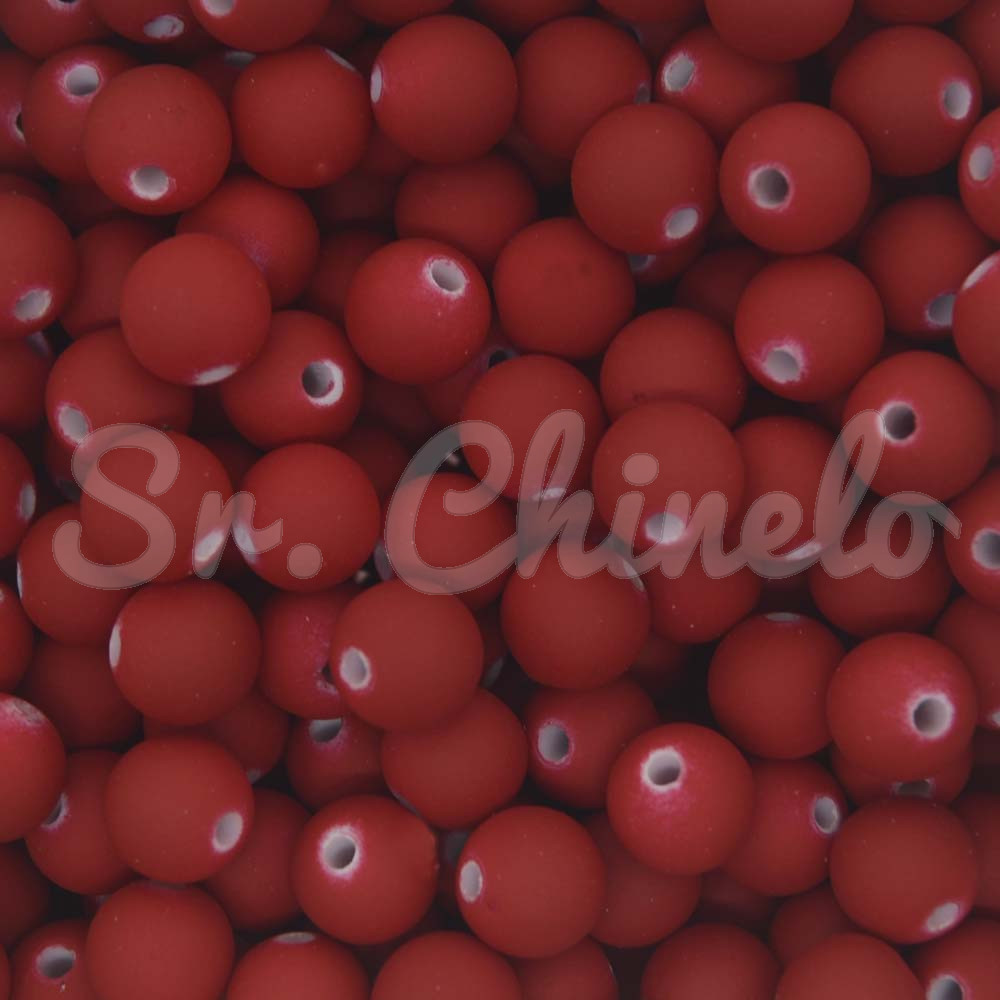 Pérola Emborrachada, 08mm, Vermelho