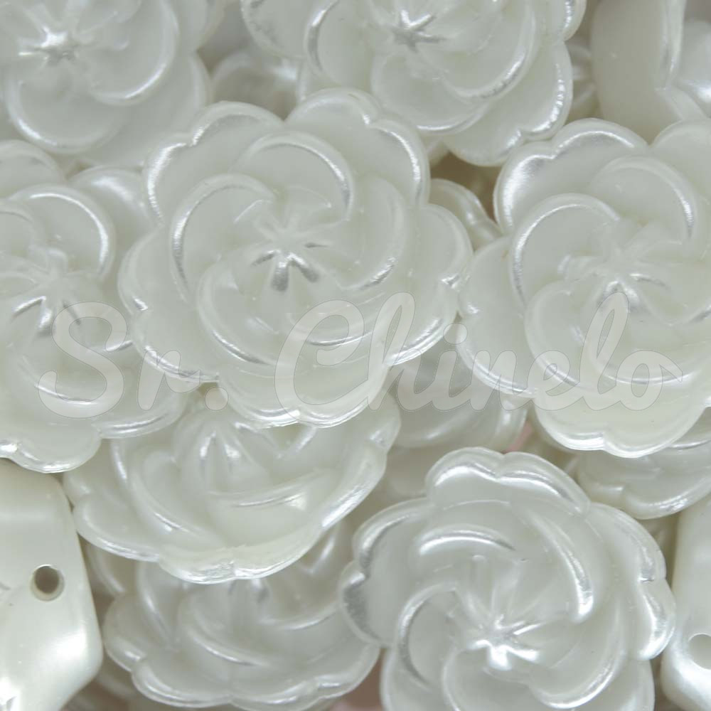 Flor ABS, 25mm, Branco