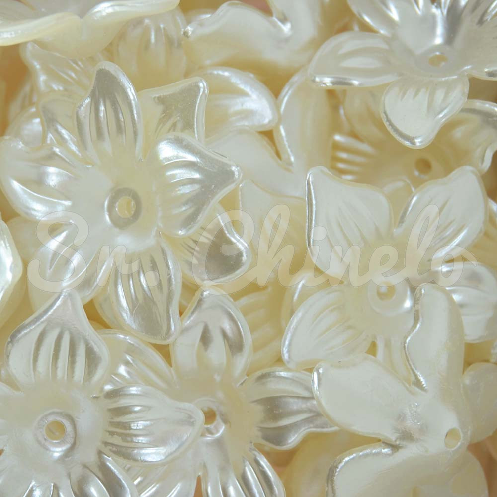 Flor ABS, 30mm, Creme