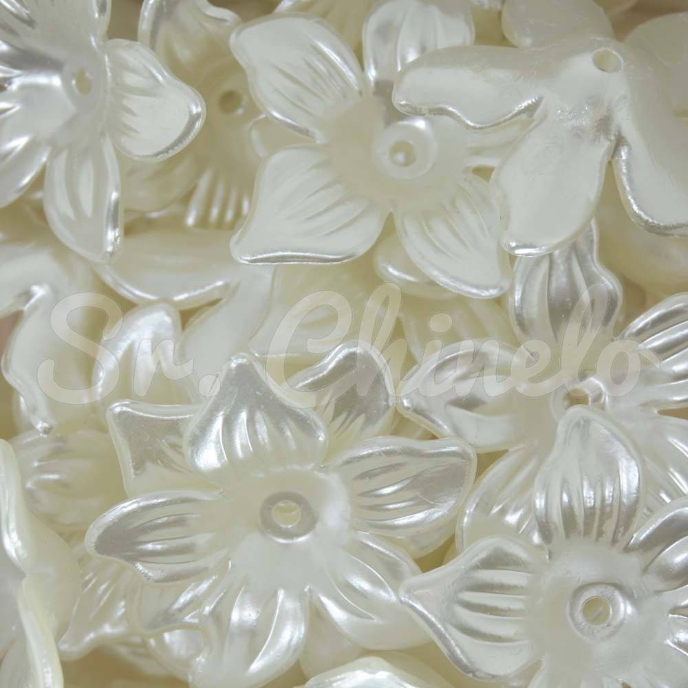Flor ABS, 30mm, Branco