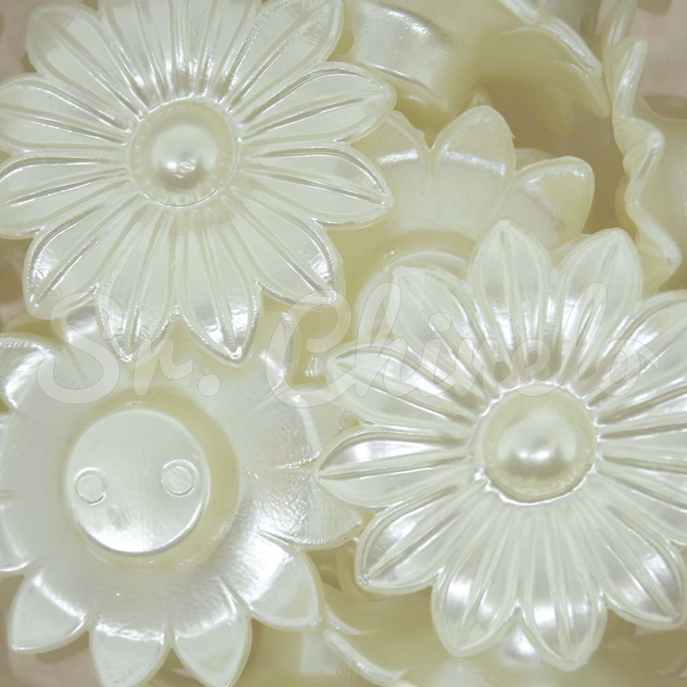 Flor ABS, 33mm, Branco