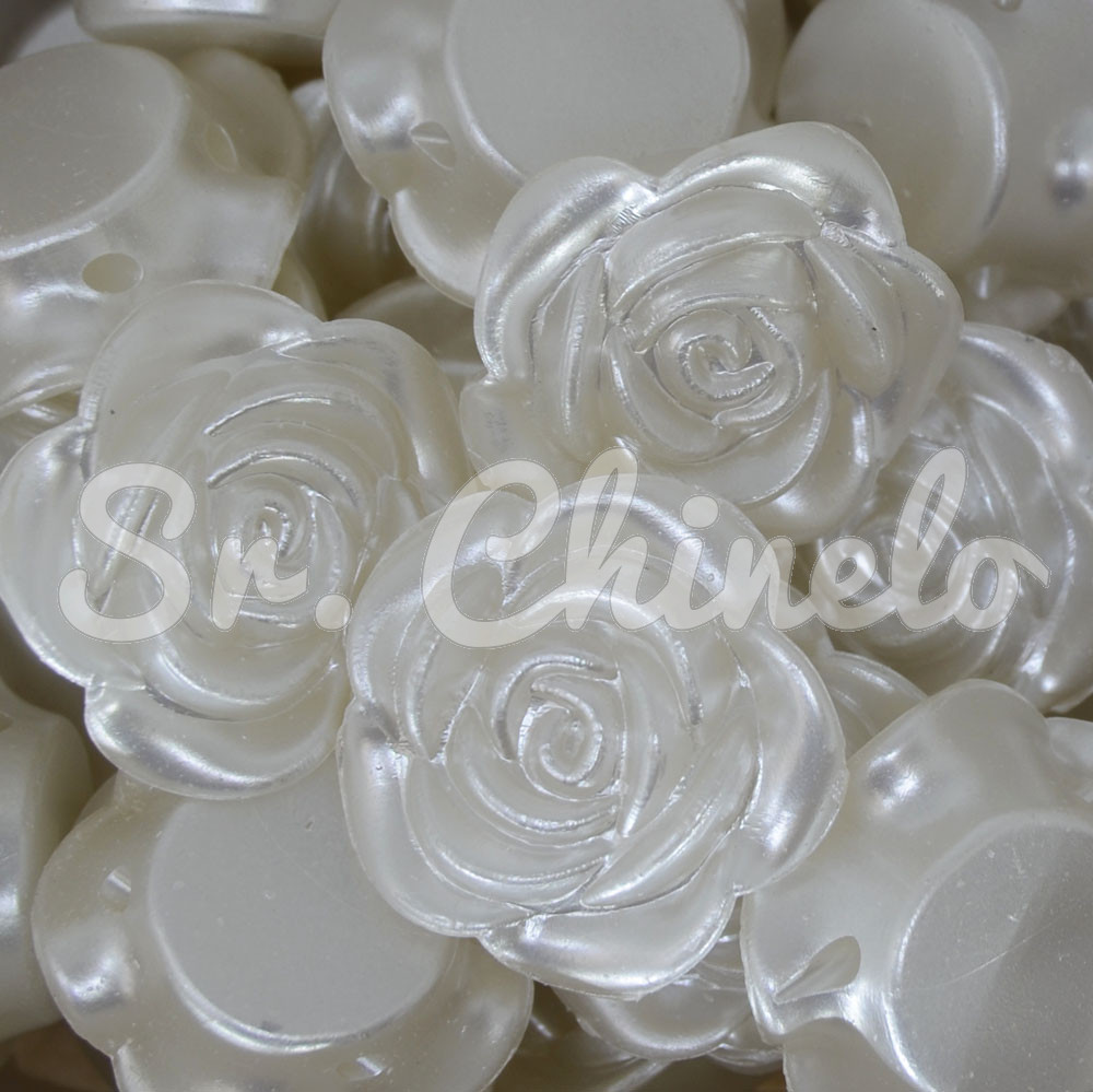 Flor ABS, 24mm, Branco