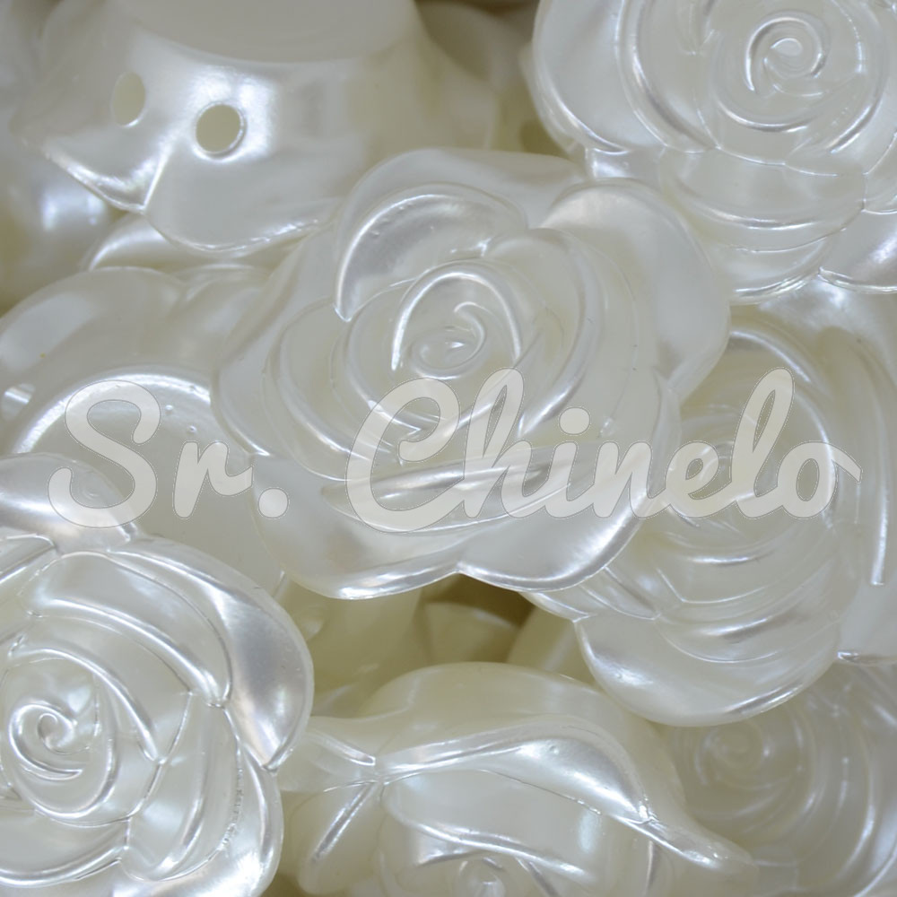 Flor ABS, 30mm, Branco