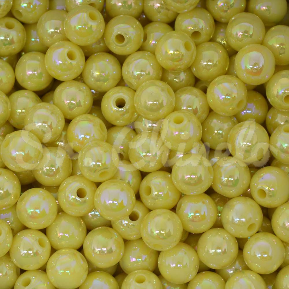 Pérola Irisada, 08mm, Amarelo