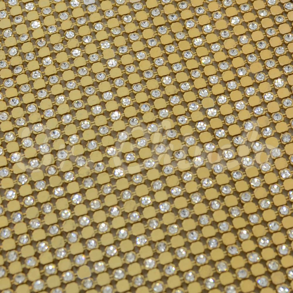 Manta de Strass, Ouro, Metal/Strass Cristal