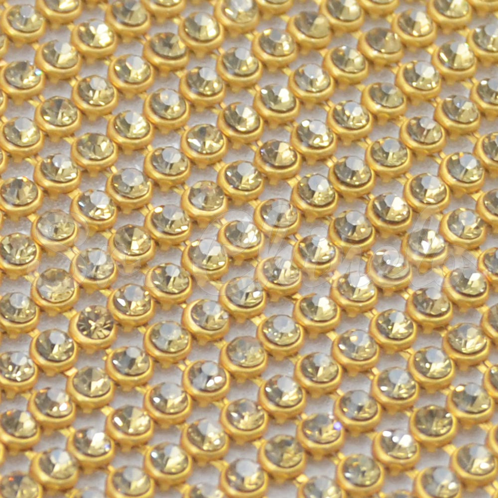 Manta de Strass, Ouro, Light Colorado Topaz