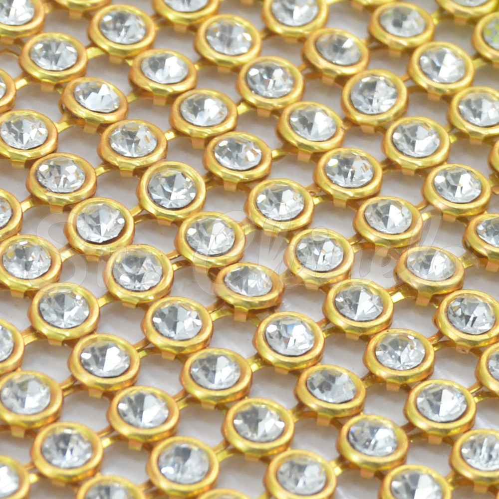 Manta de Strass, SS18, Ouro, Cristal