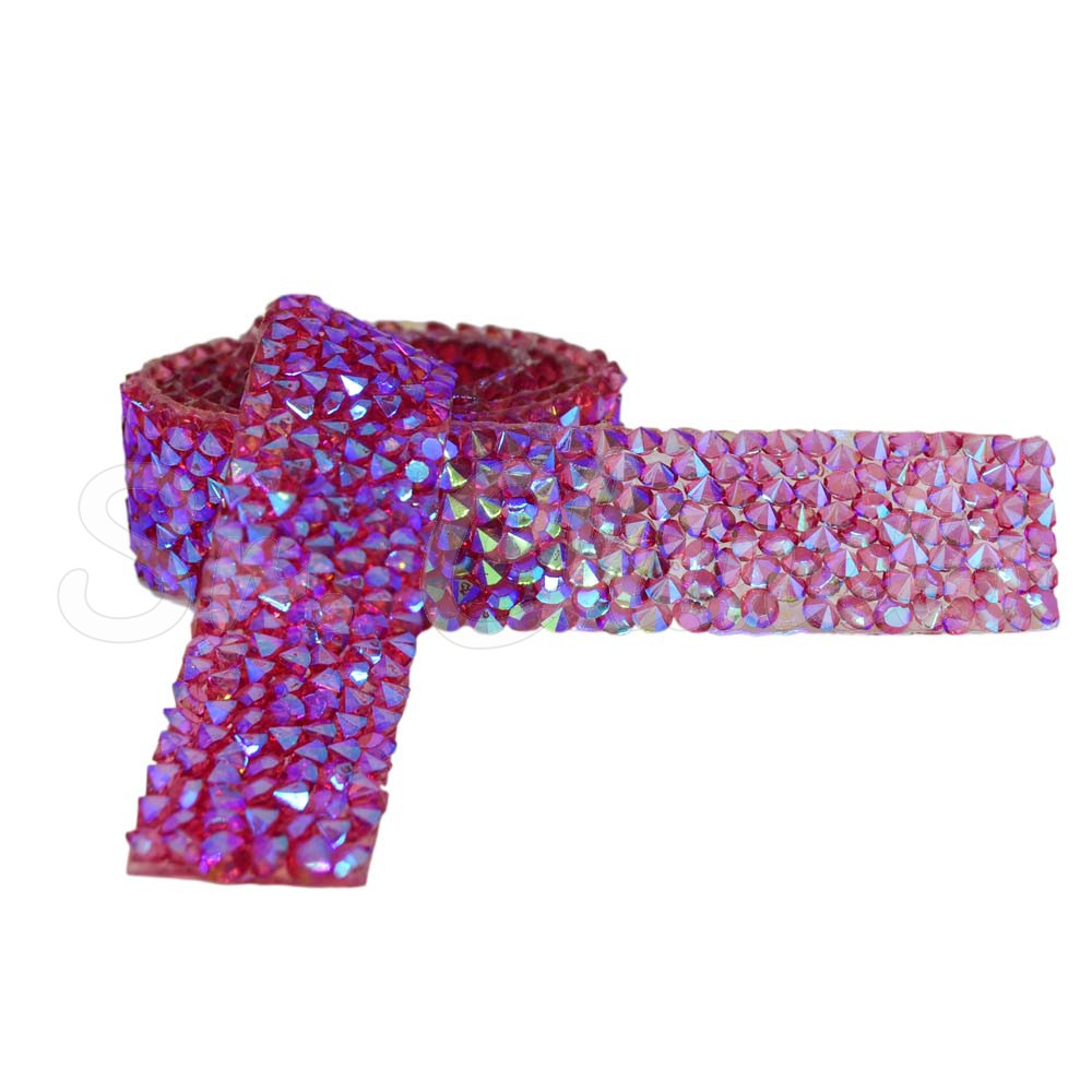 Tira de Strass, 15mm, Rosa Pink
