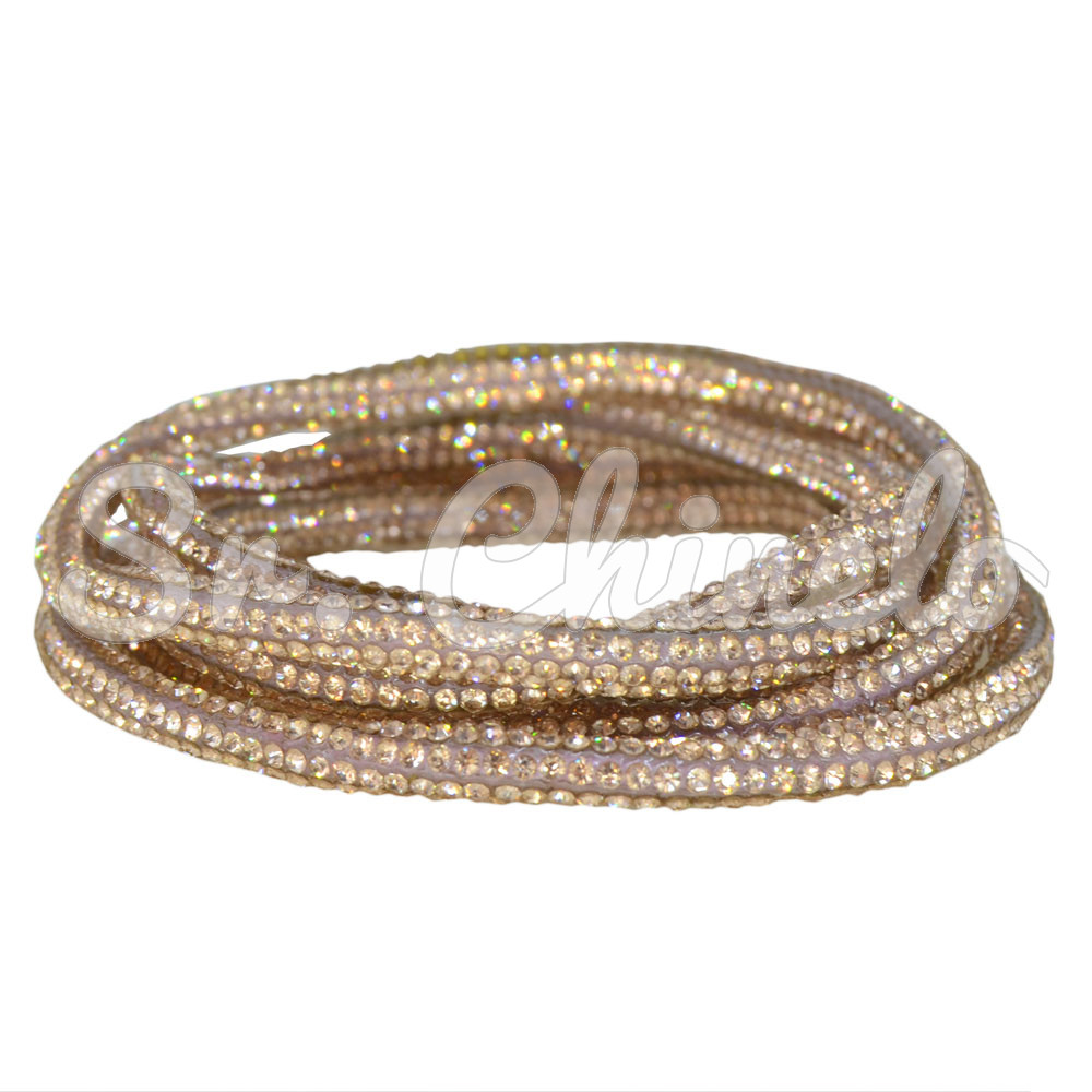 Tubo de Strass, 04mm, Fini para Cadarços, Rose Gold
