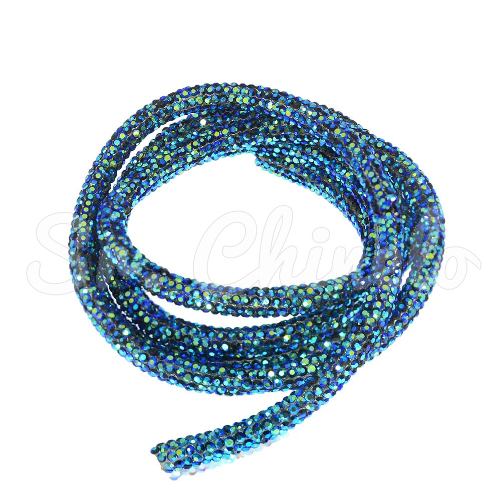 Tubo de Strass, 06mm, Marinho Furtacor