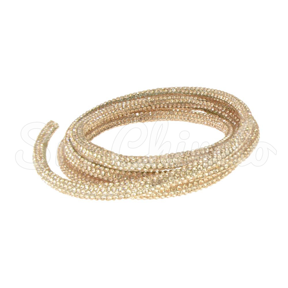 Tubo de Strass, 06mm, Rosa Claro
