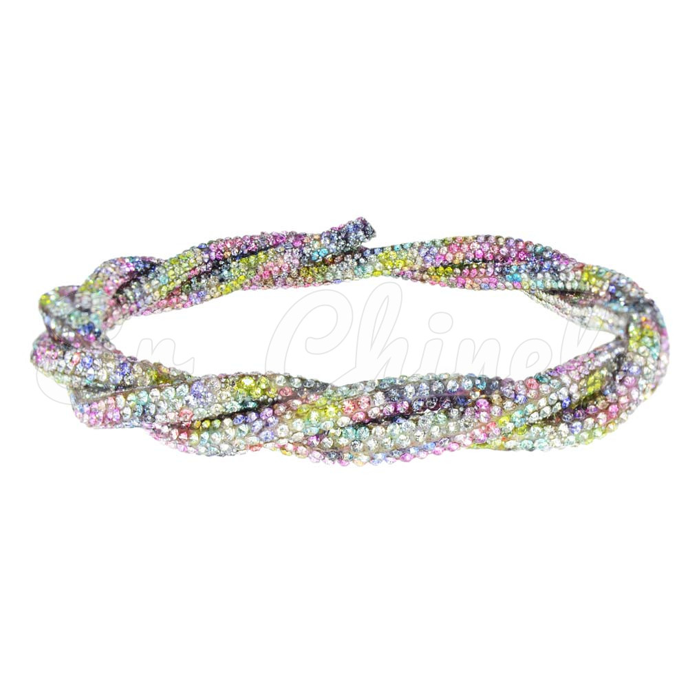 Tubo de Strass, 06mm, Mesclado Colorido Claro