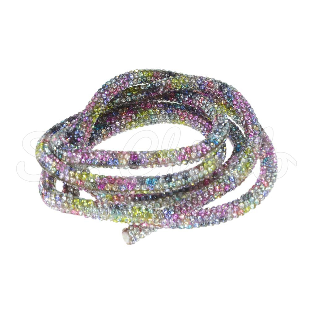 Tubo de Strass, 06mm, Mesclado Colorido Claro
