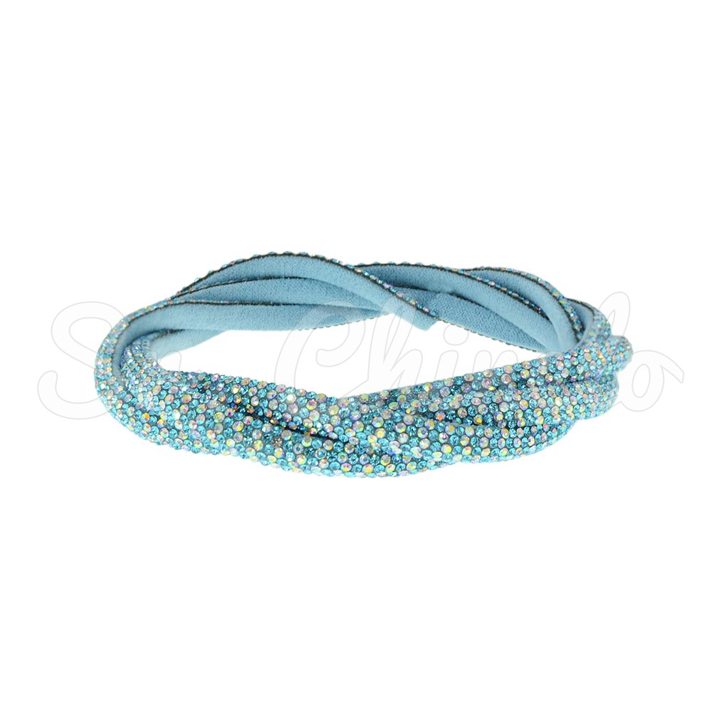 Tubo de Strass Meia Cana, 06mm, Tiffany/Furtacor