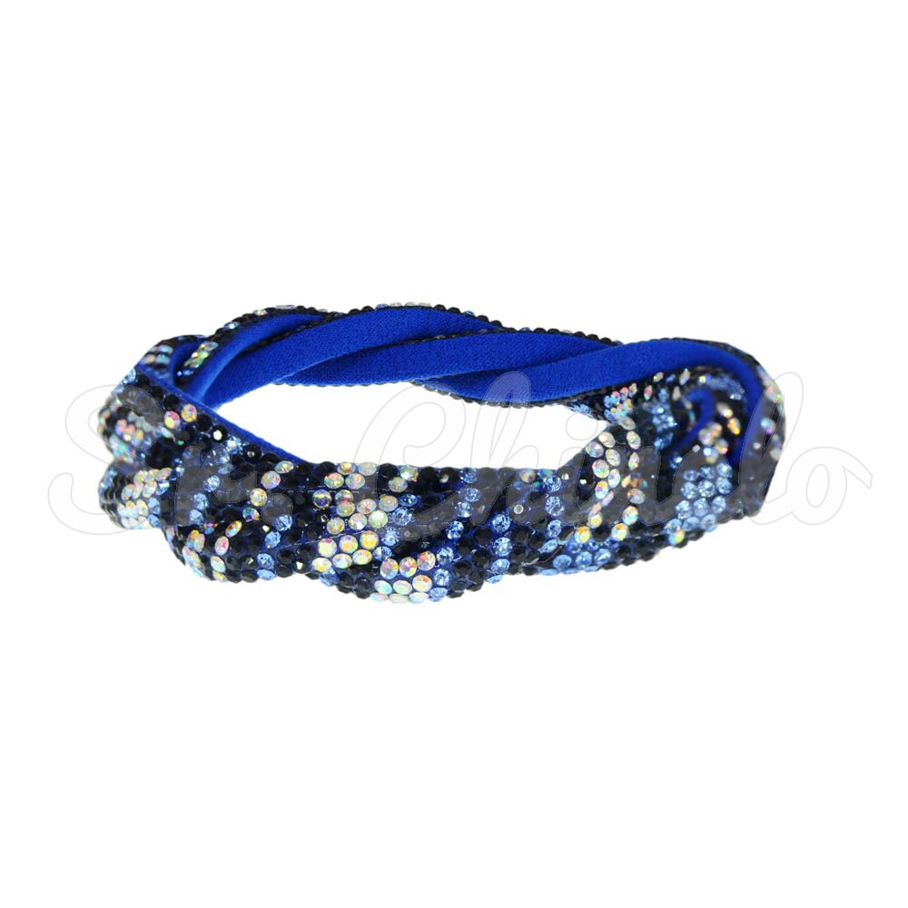 Tubo de Strass Meia Cana, 06mm, Marinho/Azul Claro/Furtacor