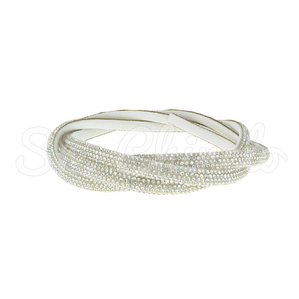 Tubo de Strass Meia Cana, 06mm, Cristal