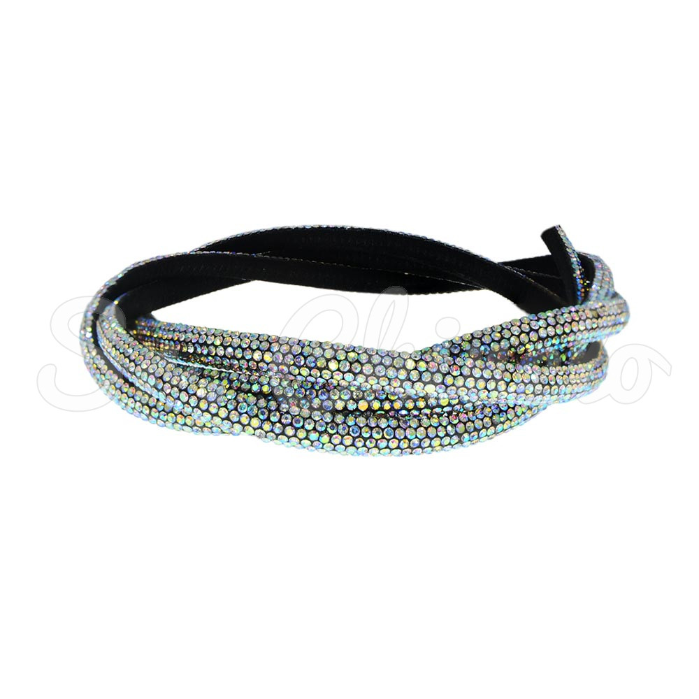 Tubo de Strass Meia Cana, 06mm, Furtacor/Preto