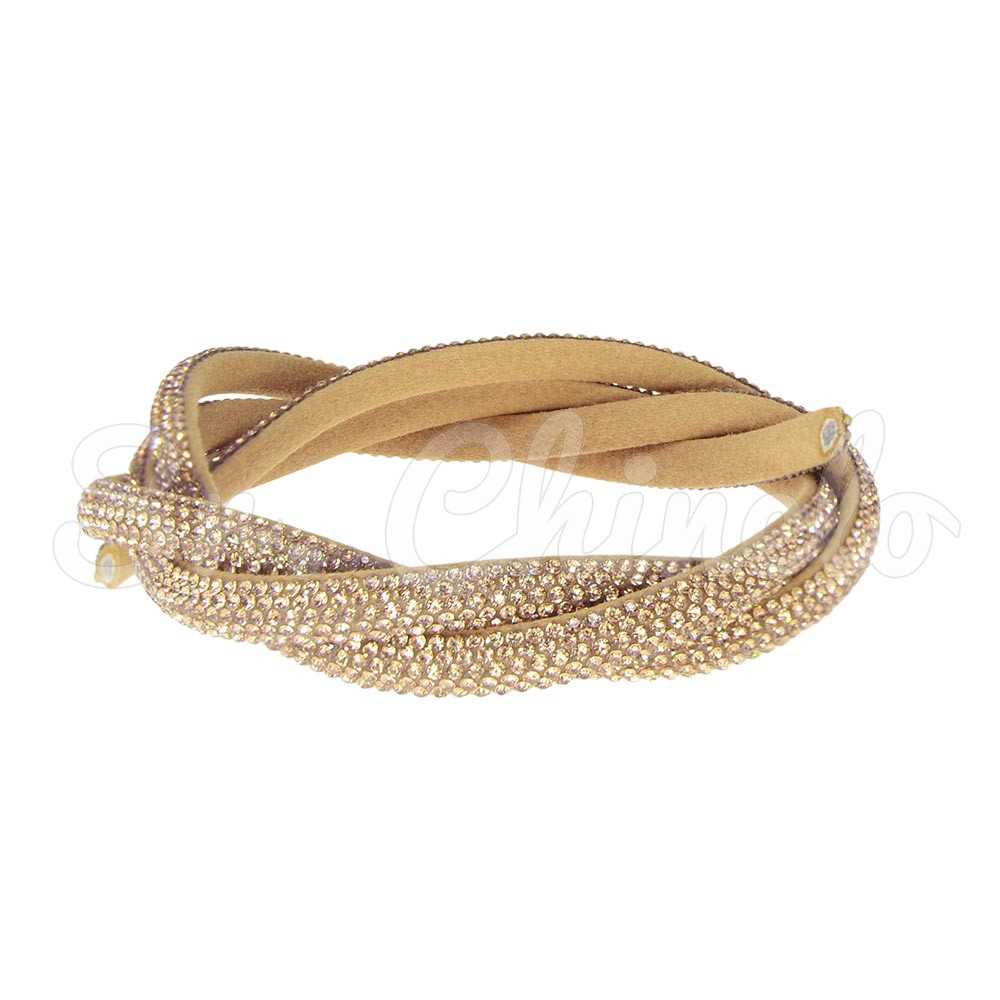 Tubo de Strass Meia Cana, 06mm, Rose Gold