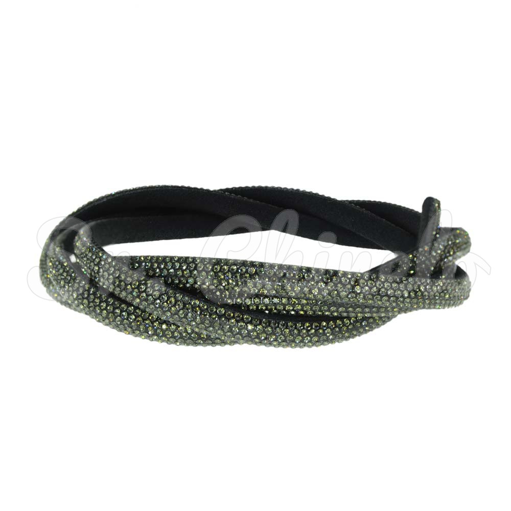 Tubo de Strass Meia Cana, 06mm, Grafite