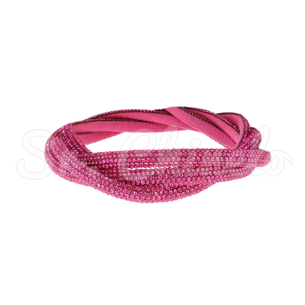 Tubo de Strass Meia Cana, 06mm, Rosa Pink