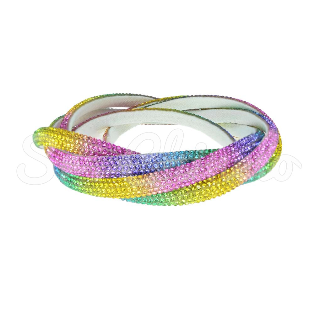 Tubo de Strass Meia Cana, 06mm, Colorido