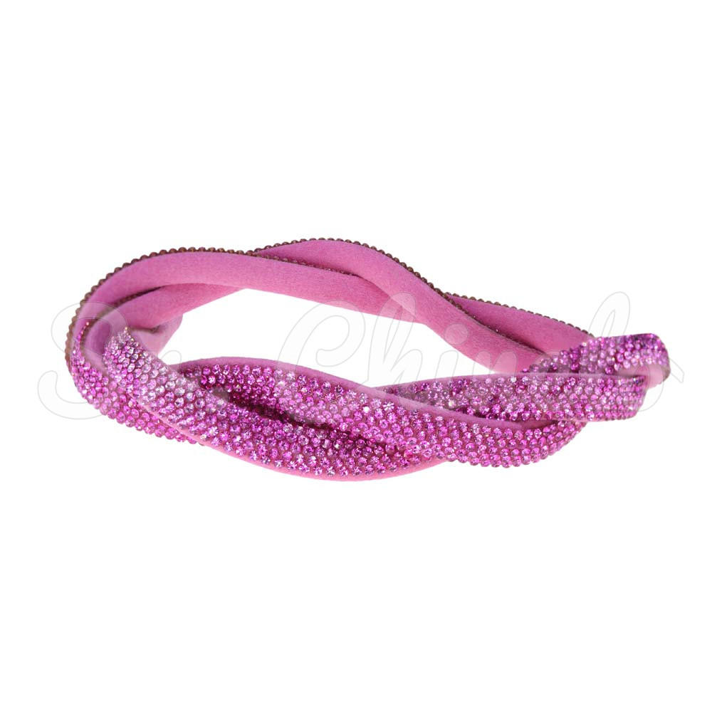 Tubo de Strass Meia Cana, 08mm, Rosa/Pink