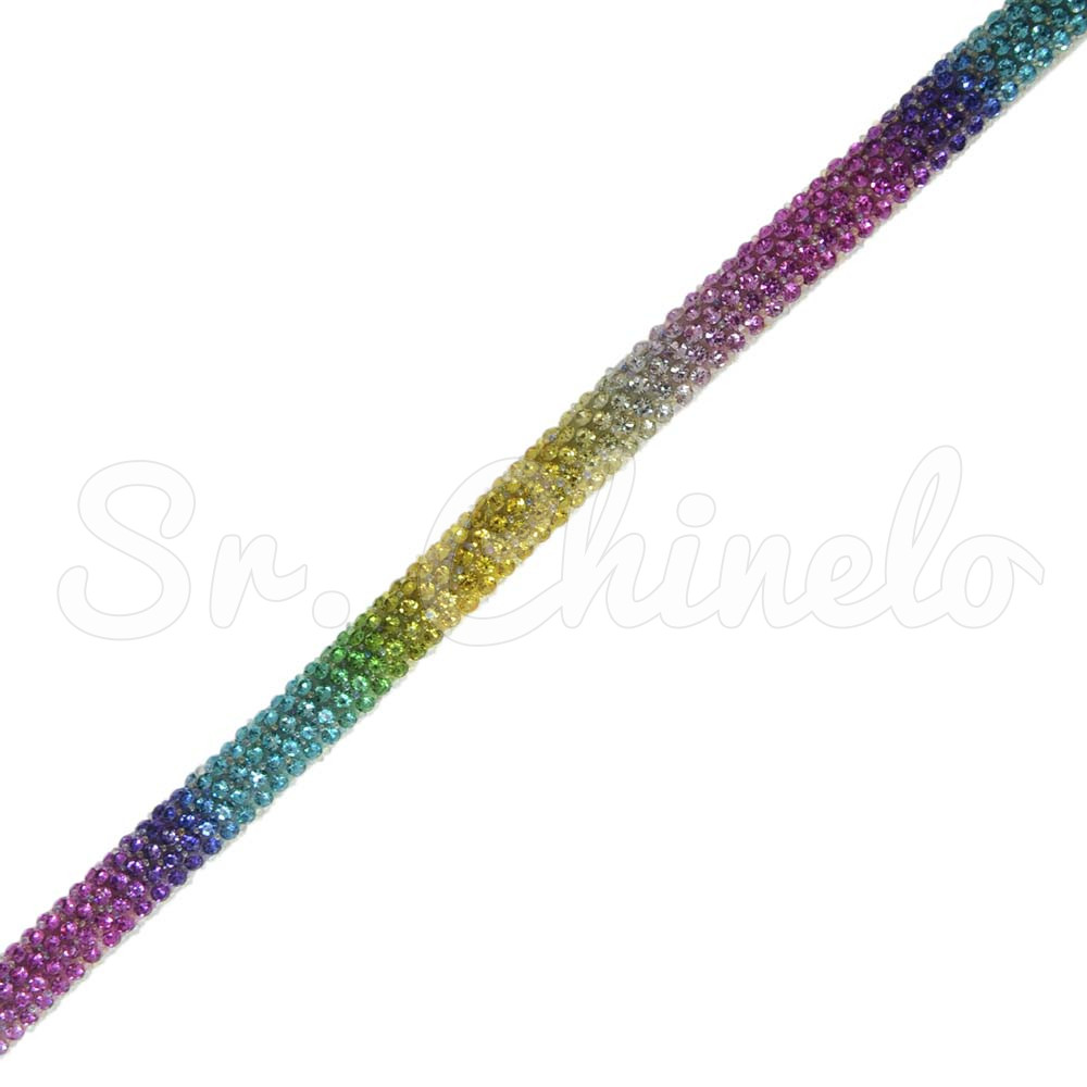 Tubo de Strass Meia Cana, 08mm, Colorido