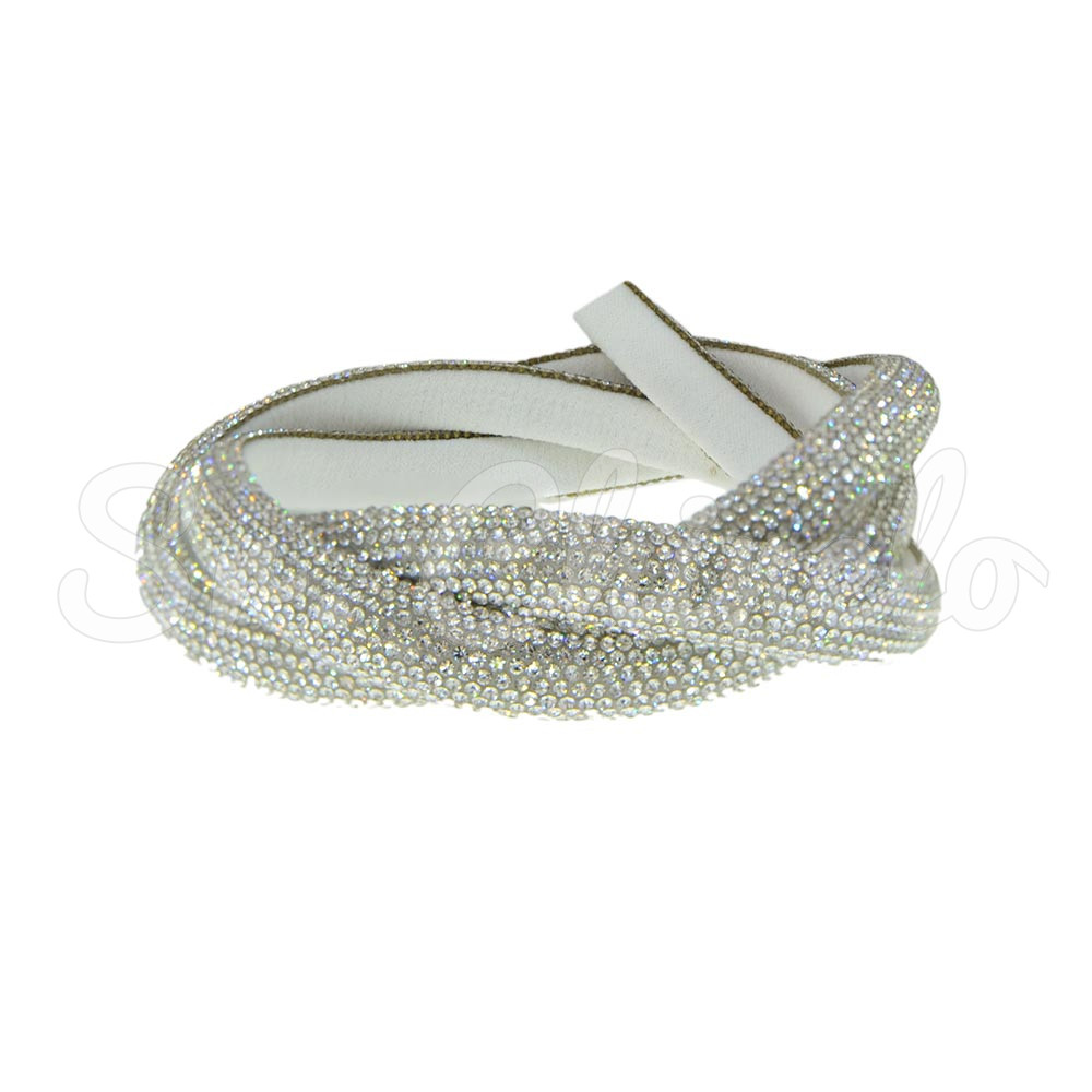 Tubo de Strass Meia Cana, 10mm, Cristal