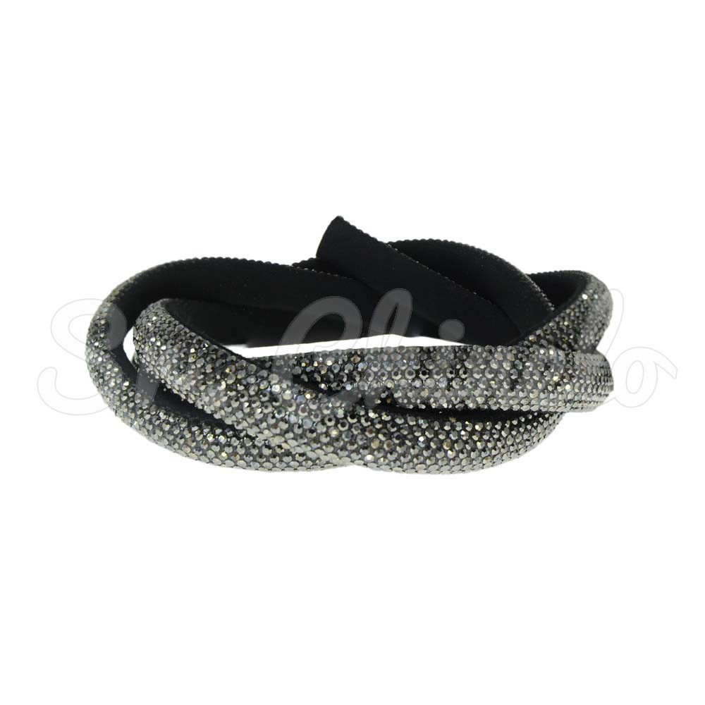 Tubo de Strass Meia Cana, 10mm, Grafite