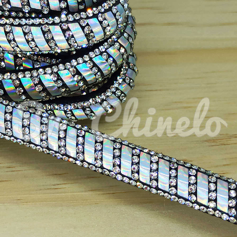Tubo de Strass Meia Cana, 10mm, Preto/Furtacor/ Cristal