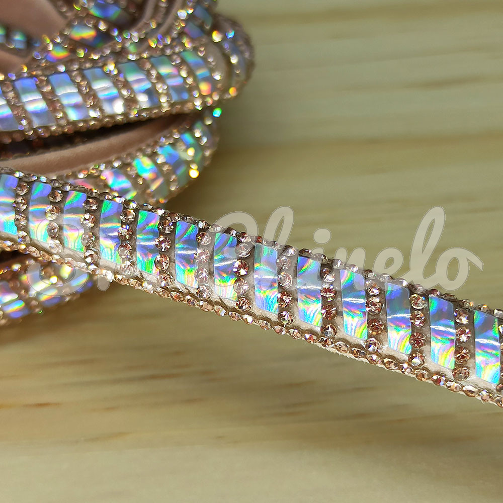 Tubo de Strass Meia Cana, 10mm, Rosé/Furtacor/ Rose Gold