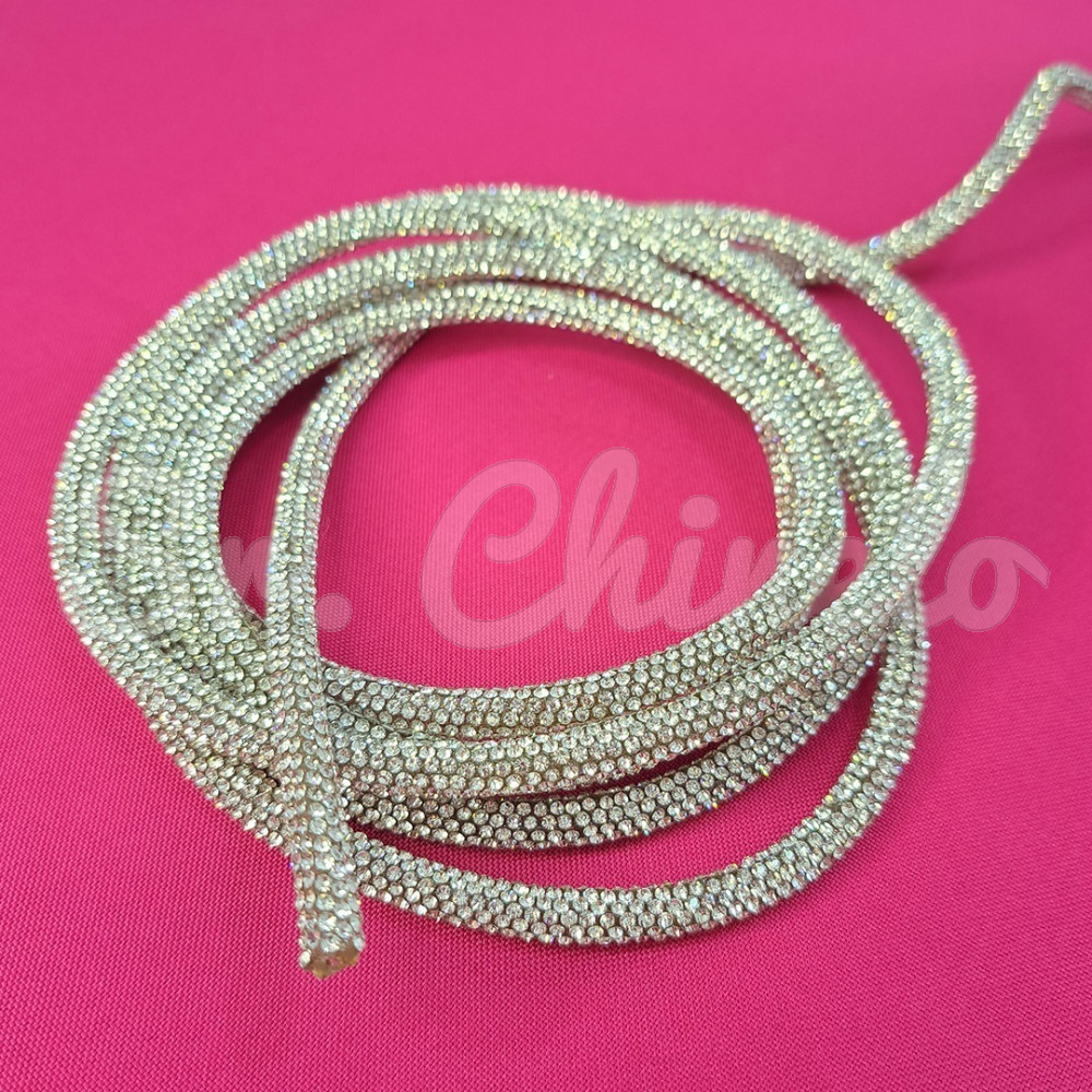 Tubo de Strass, 08mm, Cristal