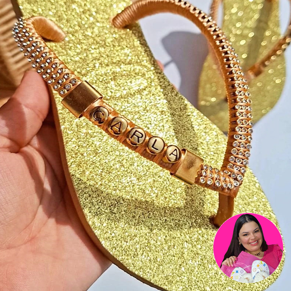 Chinelo Personalizado com Nome - Mileni Fernandes