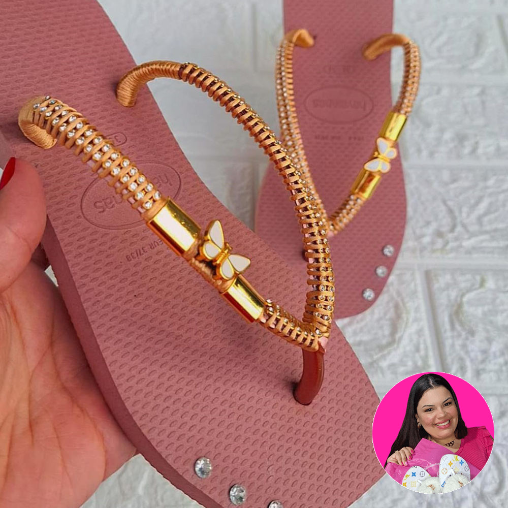 Chinelo Personalizado Square Borboleta - Mileni Fernandes