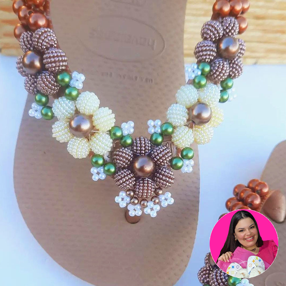 Chinelo Flores Craqueladas - Mileni Fernandes