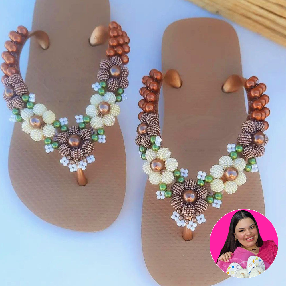 Chinelo Flores Craqueladas - Mileni Fernandes