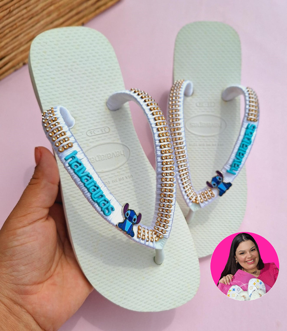 Chinelo Personalizado Stitch - Mileni Fernandes