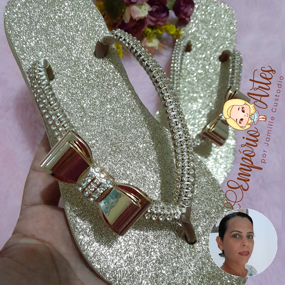 Chinelo Customizado Laço - Jamille Custódio