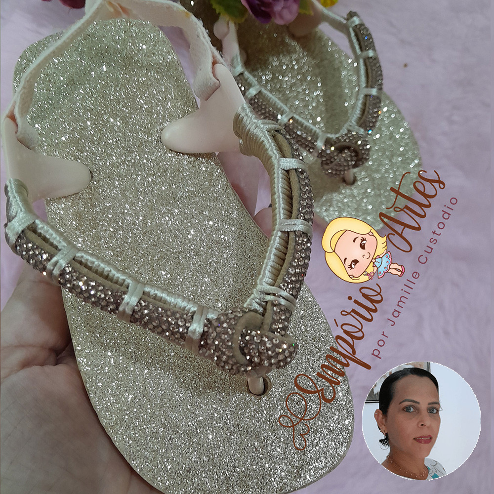 Chinelo Infantil Tubo de Strass - Jamille Custódio