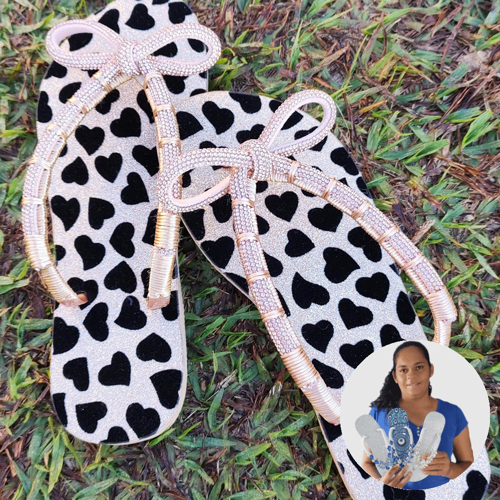 Chinelo com Cabedal Laço - Danielli Ferreira