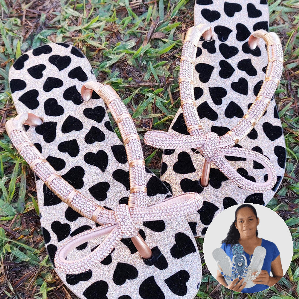Chinelo com Cabedal Laço - Danielli Ferreira